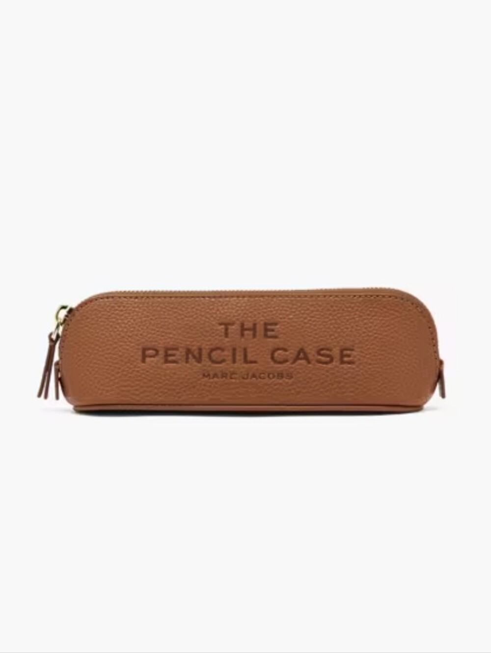 Marc Jacobs Brown Pebbled Leather Pencil Case